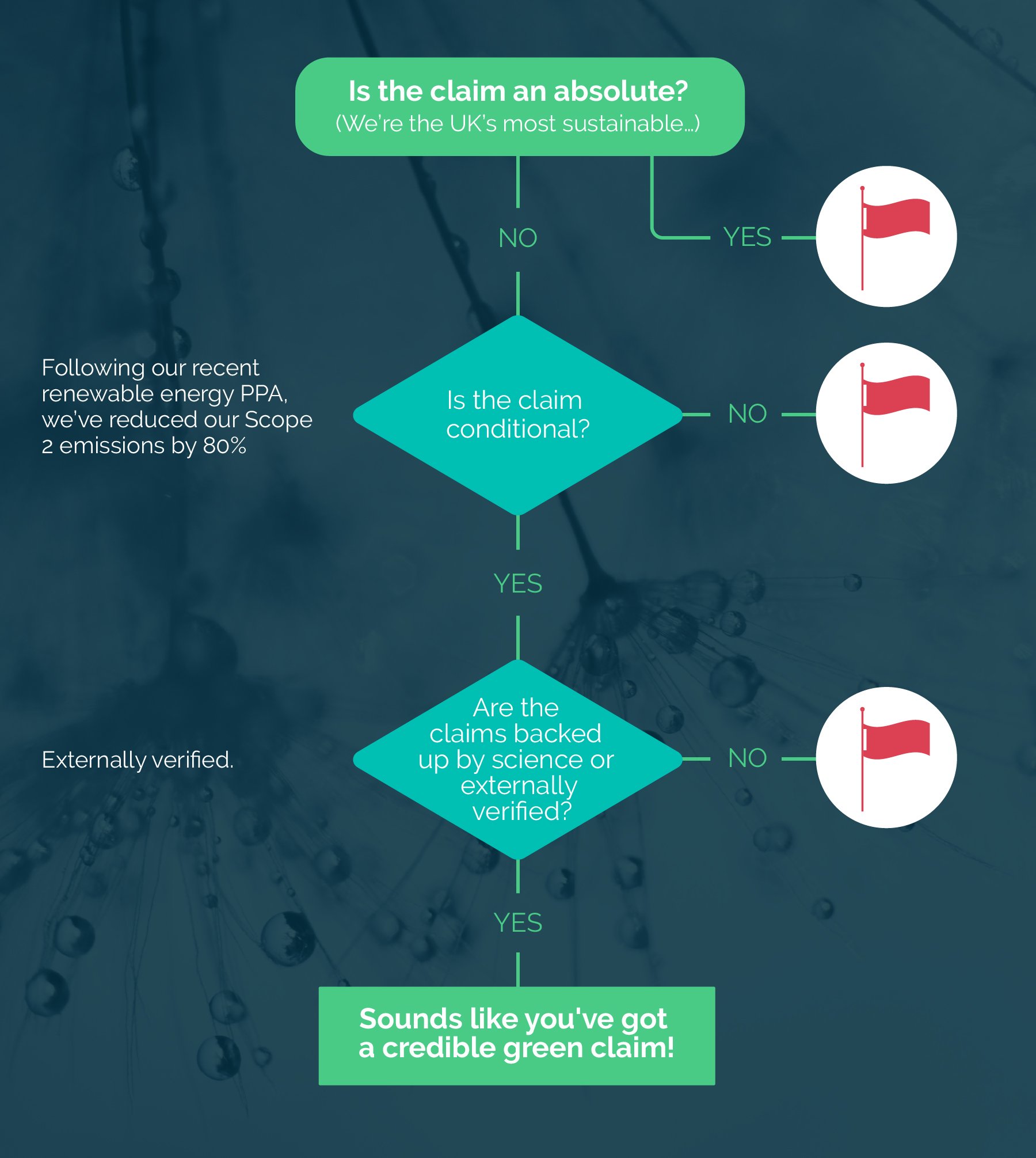 Flow chart to see if you have a credible green claim.